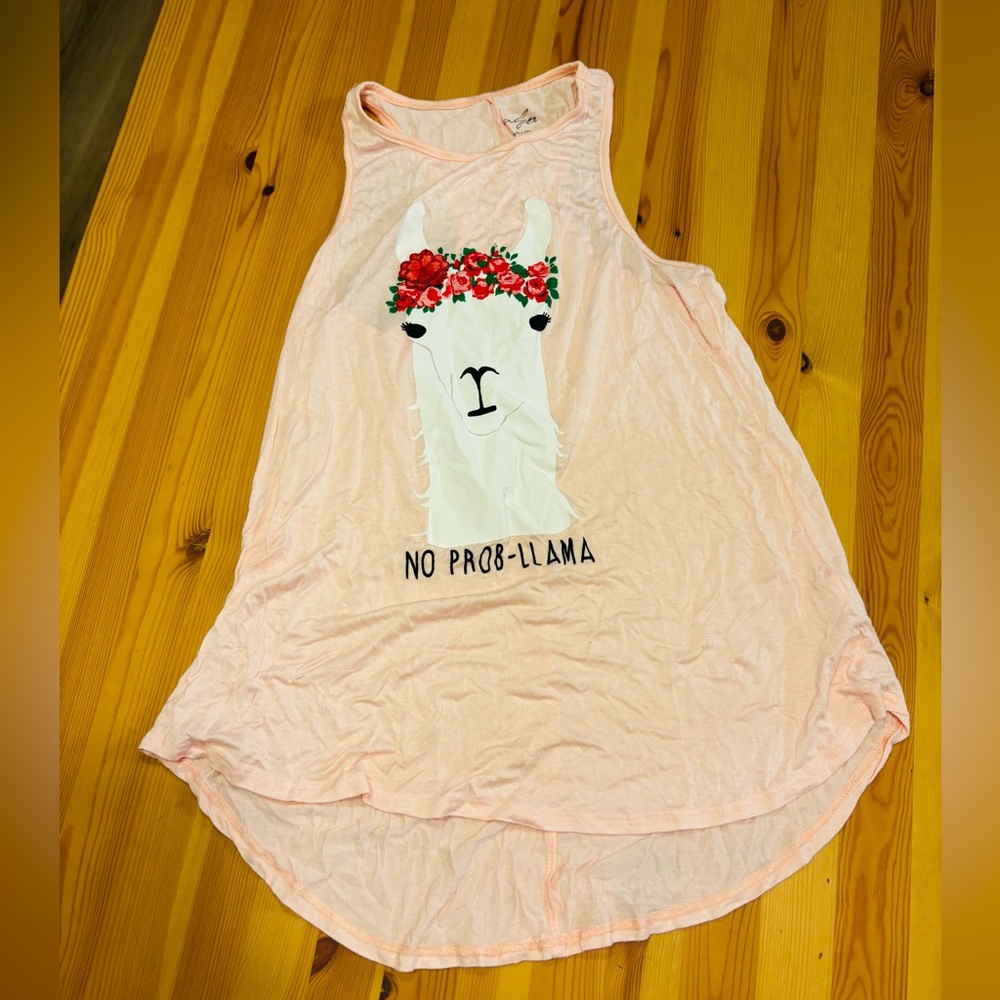 Pink Llama Graphic Tank Top
